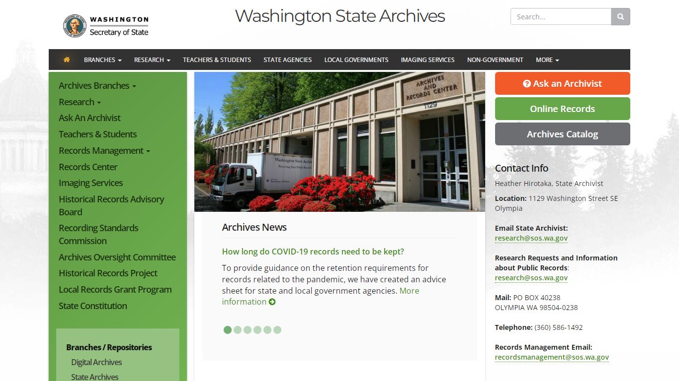 Washington State Archives - WA Secretary of State